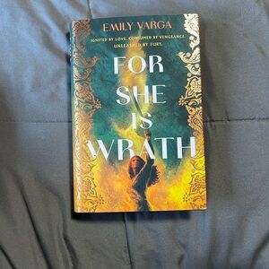 for she is wrath by emily varga hardcover fantasy fiction book